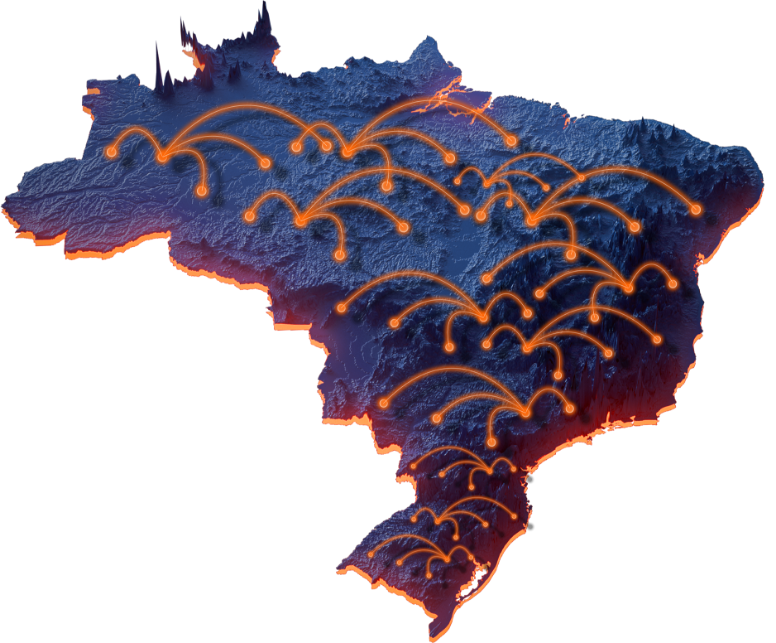 Mapa de atuação no Brasil